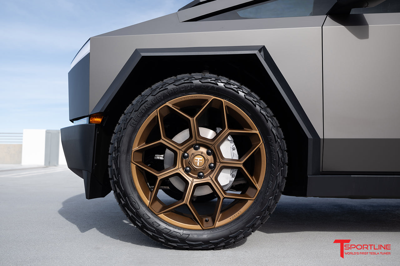 Super Saver! Tesla Cybertruck CT7 24" Fully Forged Lightweight Tesla Wheel and Tire Package (Set of 4)