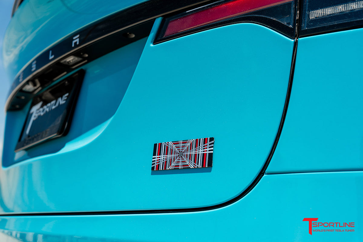 Sticker for Sale mit Tesla Plaid-Abzeichen-Design von