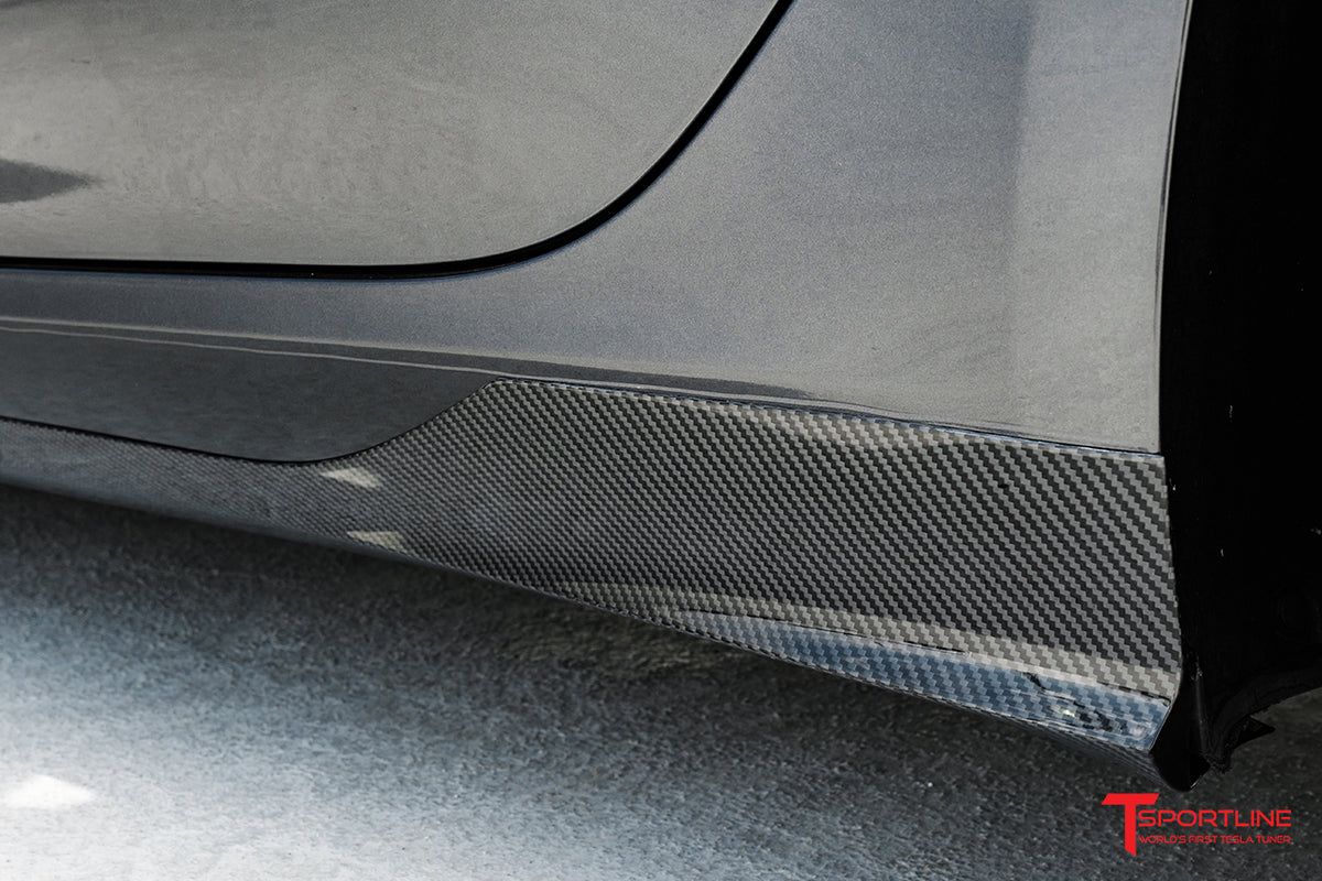 Tesla Model 3 Highland Carbon Fiber Side Aero Skirts