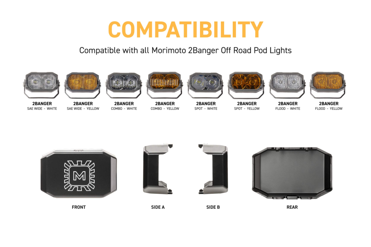 Morimoto 1Banger / 2Banger / 4Banger LED Pod Blackout / Yellow (Amber) Hard Covers (set of 2)