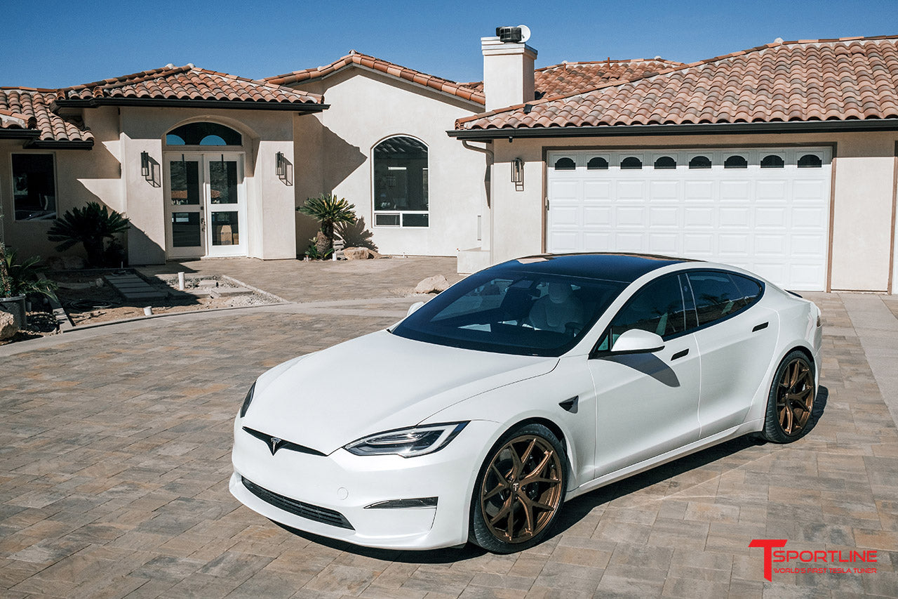 TXL115 21" Tesla Model S Plaid & Long Range Fully Forged Lightweight Tesla Wheel and Tire Package (Set of 4)