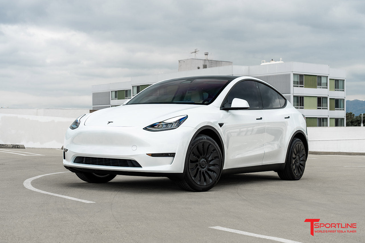 TSY14d Tesla Model Y Max Range Directional Aero Wheel Cover Set for 19" Factory Tesla Wheel