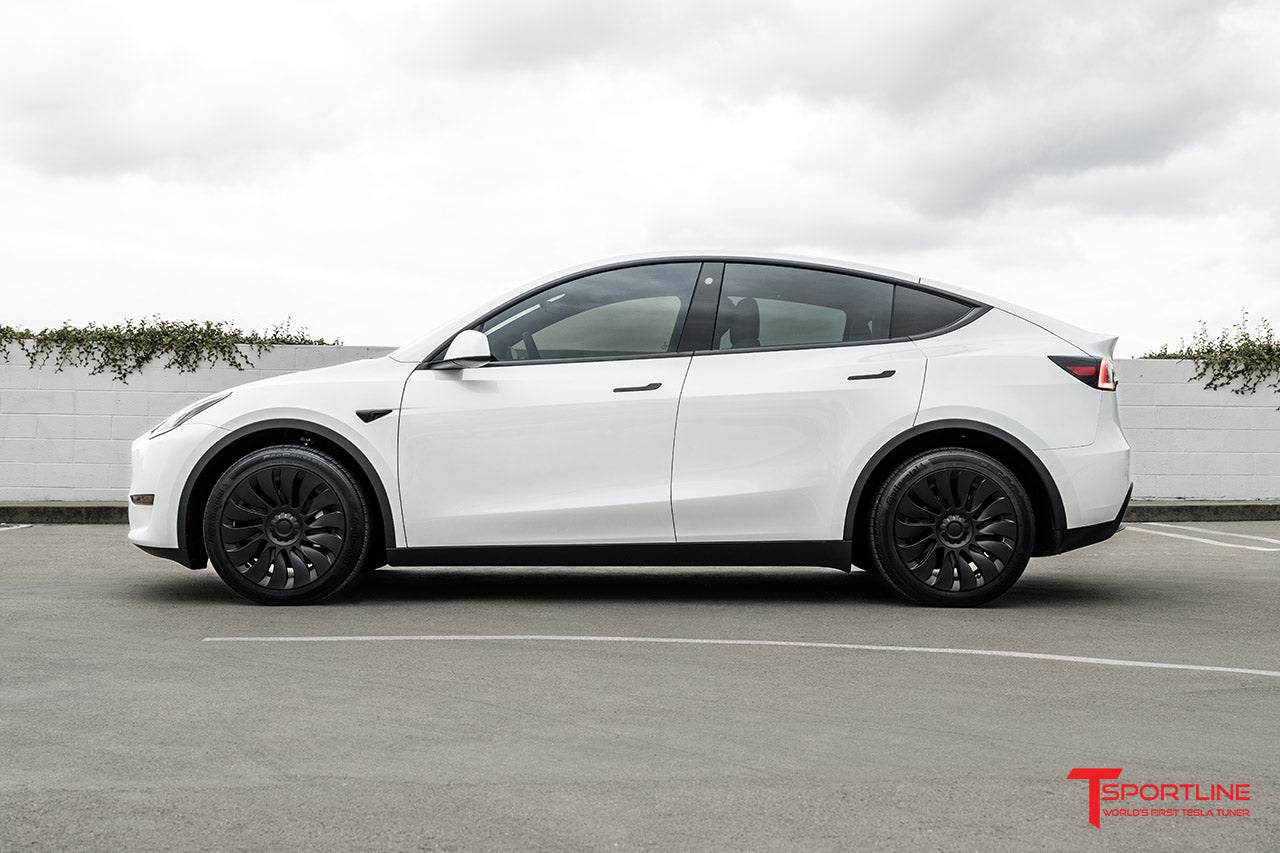 TSY14d Tesla Model Y Max Range Directional Aero Wheel Cover Set for 19" Factory Tesla Wheel