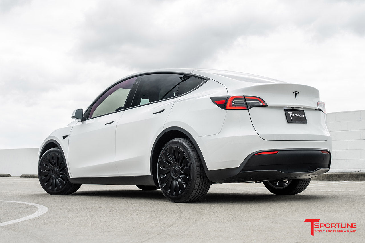 TSY14d Tesla Model Y Max Range Directional Aero Wheel Cover Set for 19" Factory Tesla Wheel