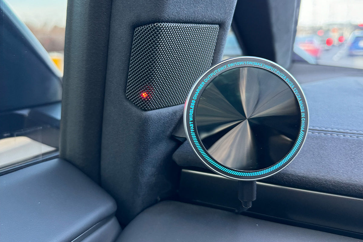 Tesla Cybertruck Left-Side MagSafe Phone Mount &amp; Wireless Charger