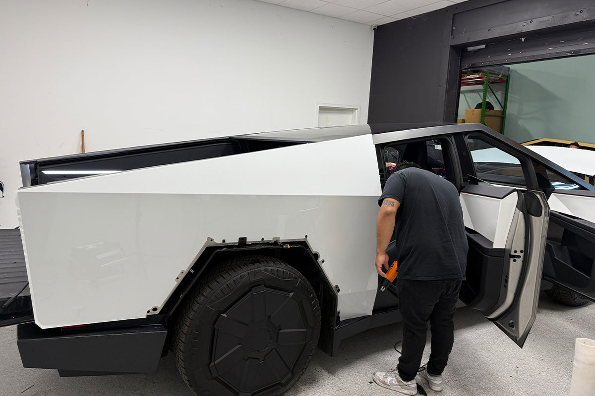 Tesla Cybertruck Pre-Cut Color Change Vinyl Wrap &amp; PPF Kits for Professional Installers