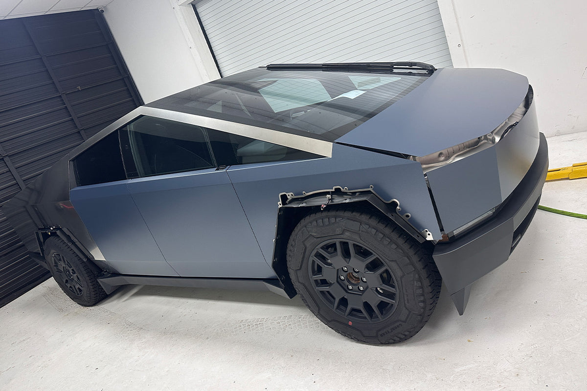 Tesla Cybertruck Pre-Cut Color Change Vinyl Wrap &amp; PPF Kits for Professional Installers