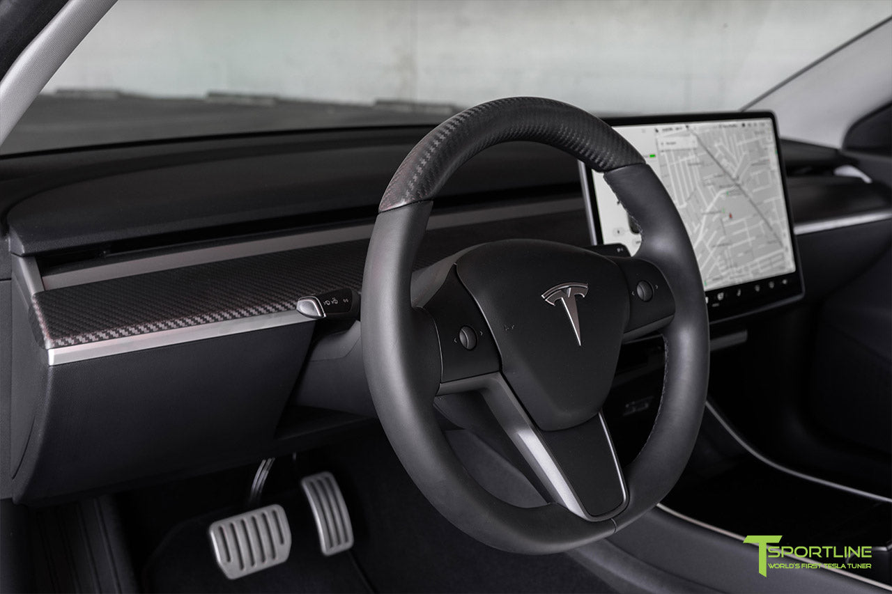 Tesla Model 3 / Y Custom Steering Wheels - Carbon Fiber, Wood, Leather