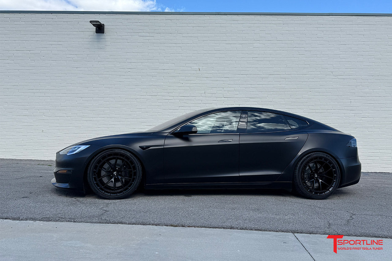 TSW115A Aero 21" Superwide Tesla Model S Plaid & Long Range Fully Forged Lightweight Tesla Wheel and Tire Package (Set of 4)