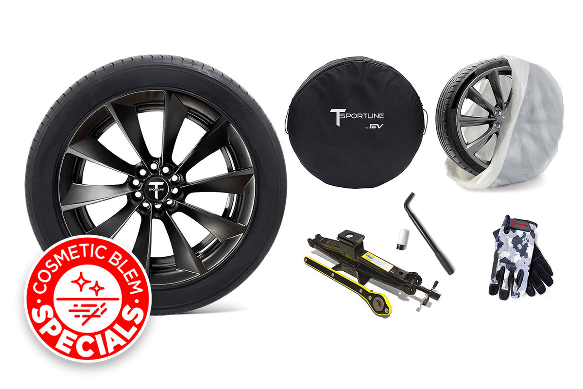 SPECIAL SAVINGS! Tesla TS1 Spare Wheel &amp; Tire - optional Jack / Lug Tool Kit - cosmetic blem