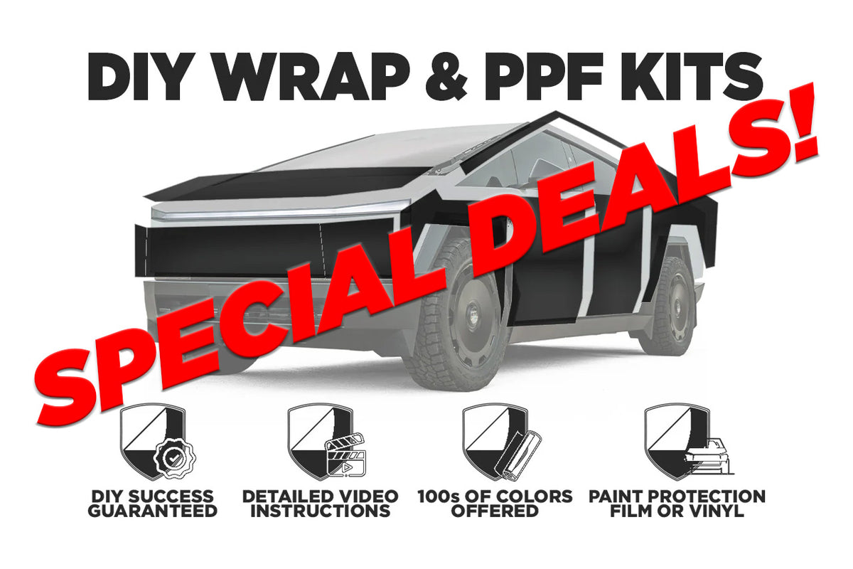 Tesla Cybertruck DIY Color Change Vinyl Wrap &amp; PPF Kits - Quick Ship Specials!