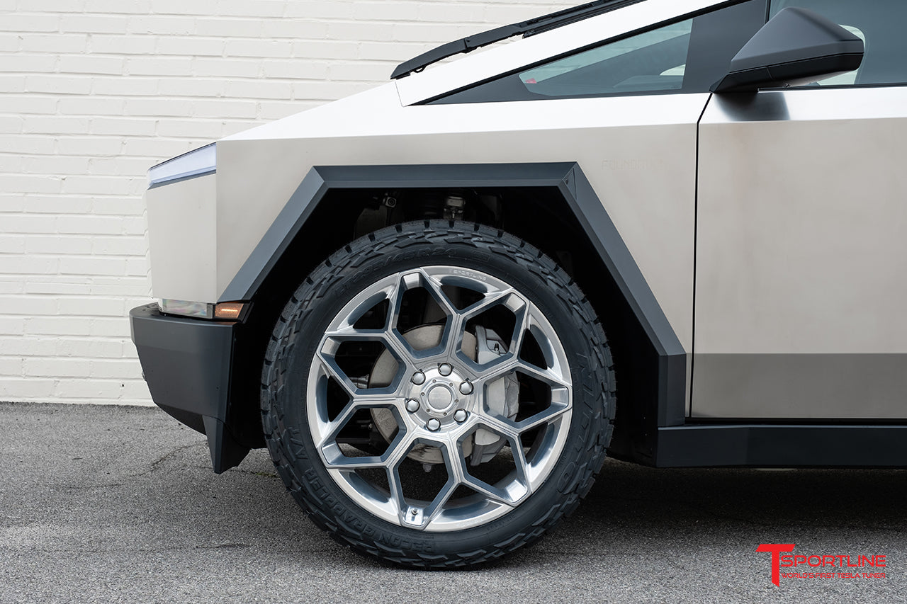 Super Saver! Tesla Cybertruck CT7 24" Fully Forged Lightweight Tesla Wheel and Tire Package (Set of 4)