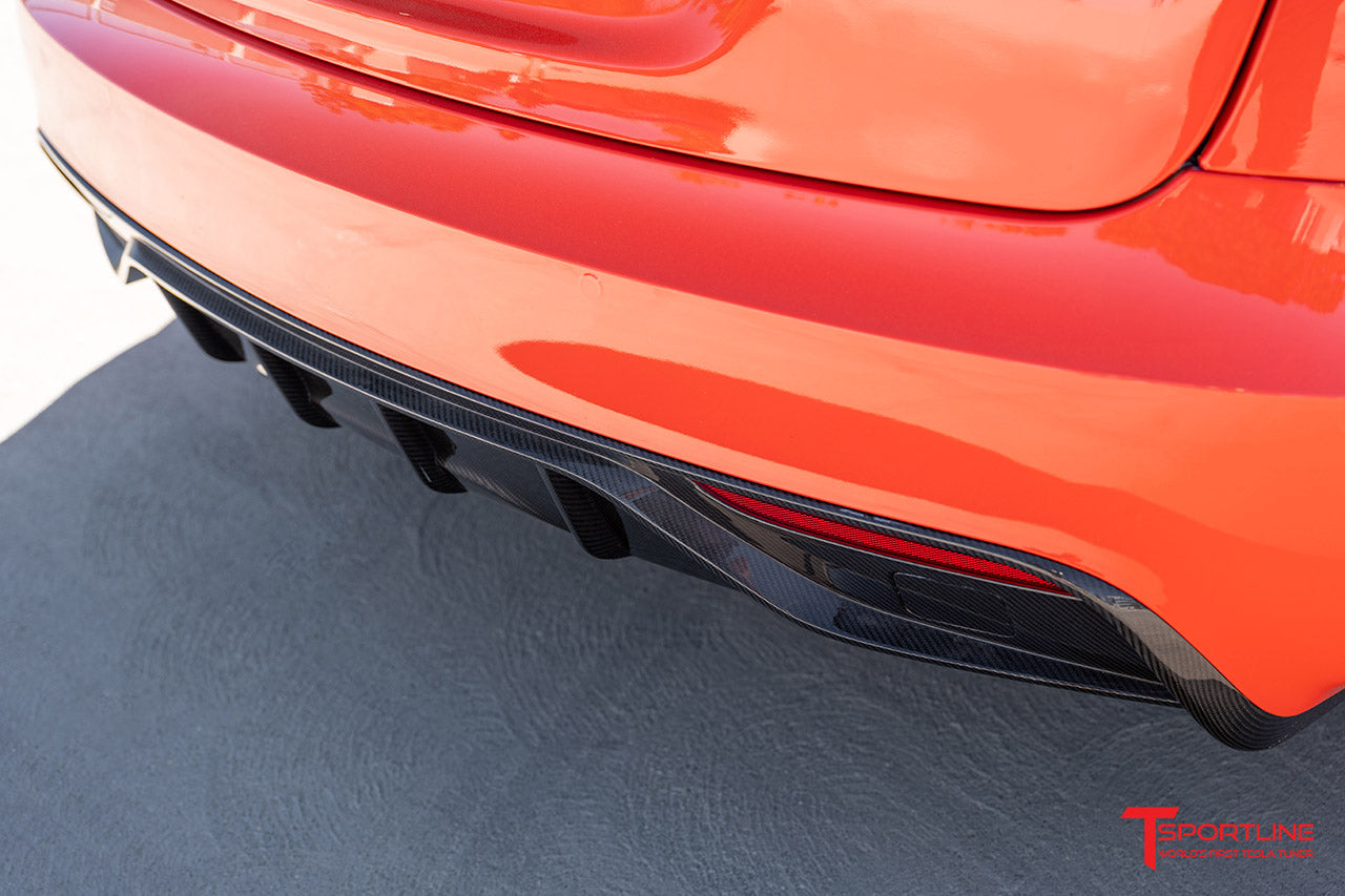 Tesla Model S Long Range & Plaid Carbon Fiber Rear Aero Diffuser (2021 - Present)