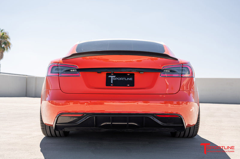 Tesla Model S Long Range & Plaid Carbon Fiber Rear Aero Diffuser (2021 ...
