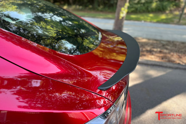 Tesla Model S Carbon Fiber Sport Trunk Decklid Spoiler - T Sportline ...