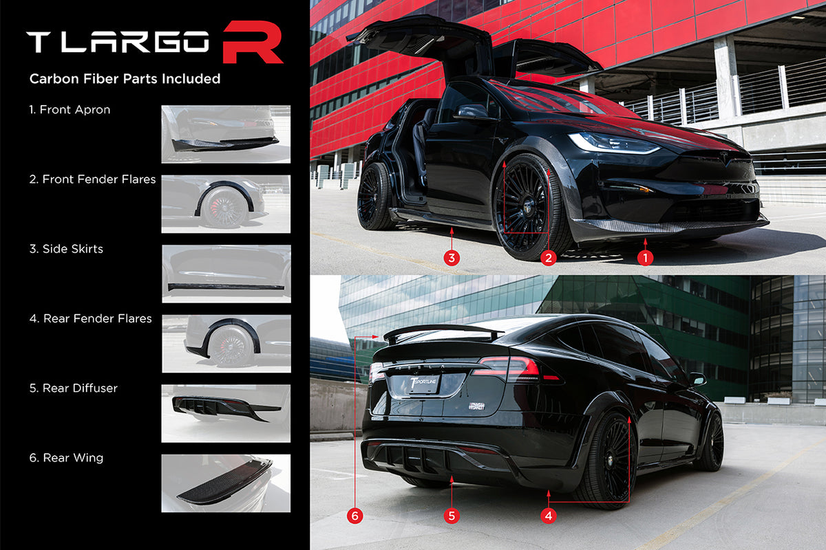 Tesla Model X TLargo-R Carbon Fiber Wide Body Package (2021 - Present)