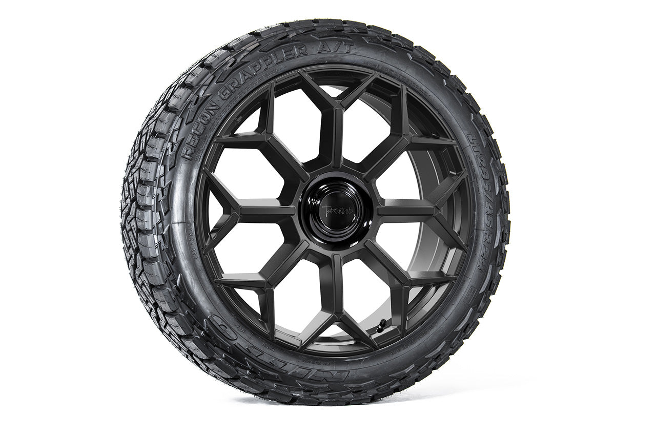 TC8 24" Tesla Cybertruck Flow Forged Monoblock Tesla Wheel and Tire Package (Set of 4)