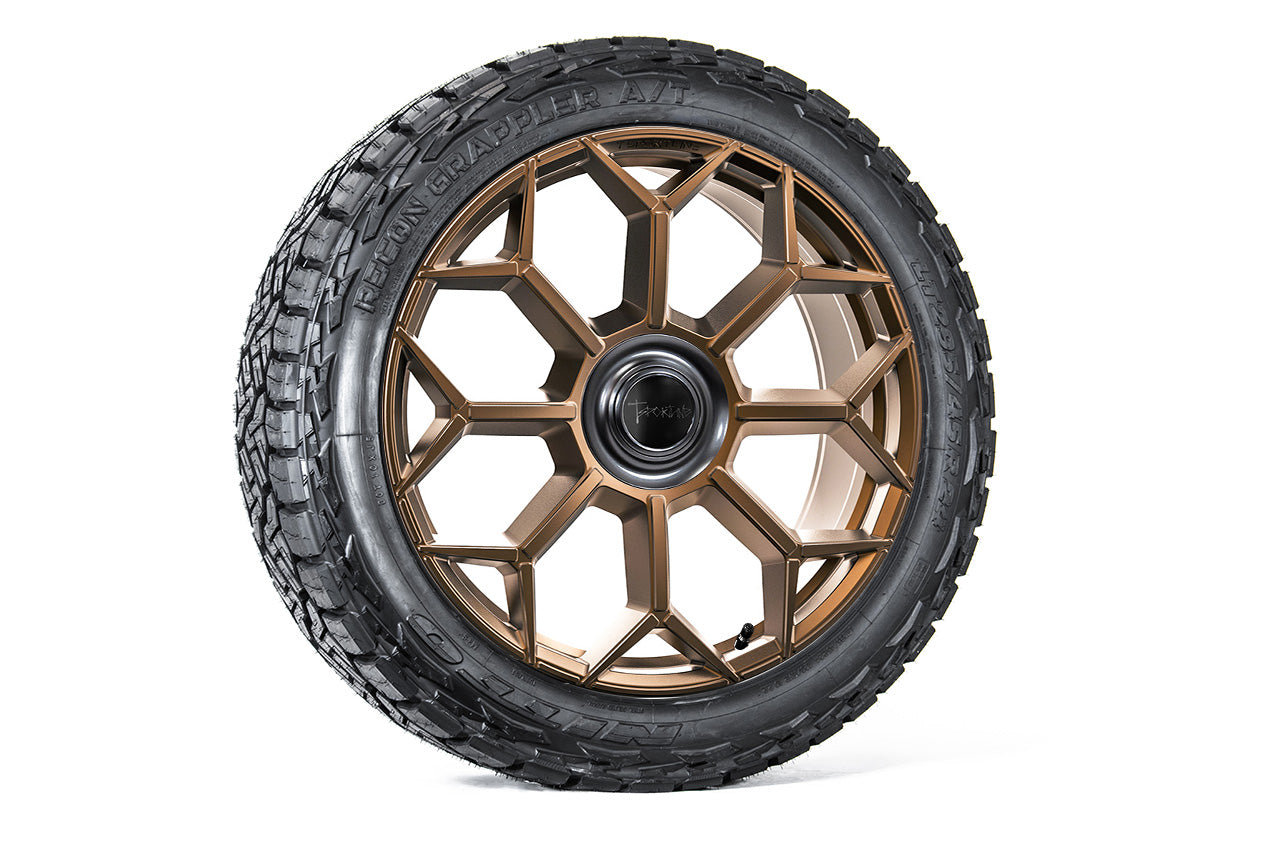 TC8 24" Tesla Cybertruck Flow Forged Monoblock Tesla Wheel and Tire Package (Set of 4)
