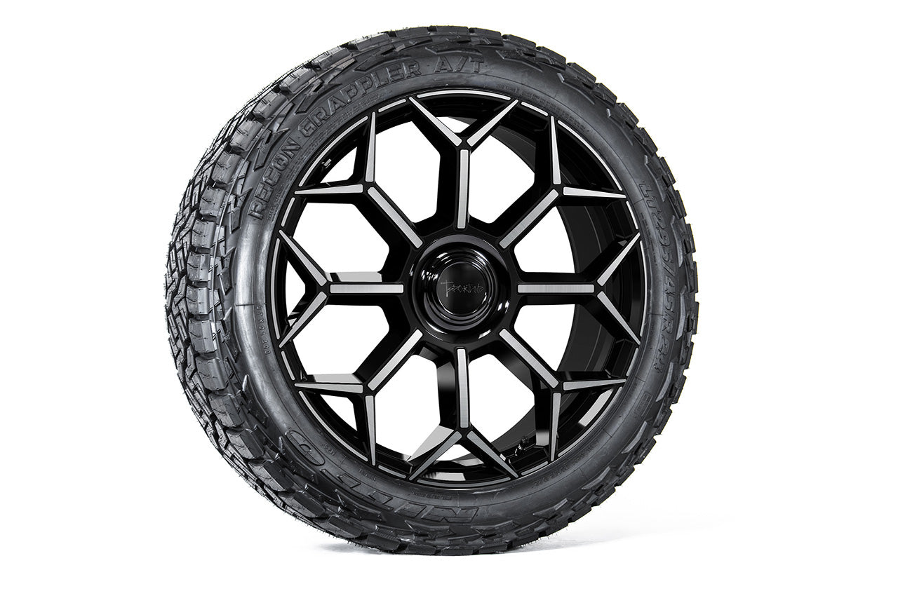 TC8 24" Tesla Cybertruck Flow Forged Monoblock Tesla Wheel and Tire Package (Set of 4)