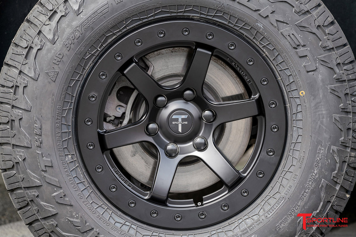 CT6B 18&quot; Tesla Cybertruck Beadlock Off Road Forged Tesla Wheel and Tire Package (Set of 4)