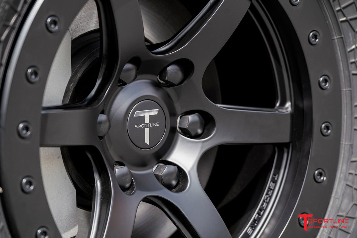 CT6B 18&quot; Tesla Cybertruck Beadlock Off Road Forged Tesla Wheel and Tire Package (Set of 4)