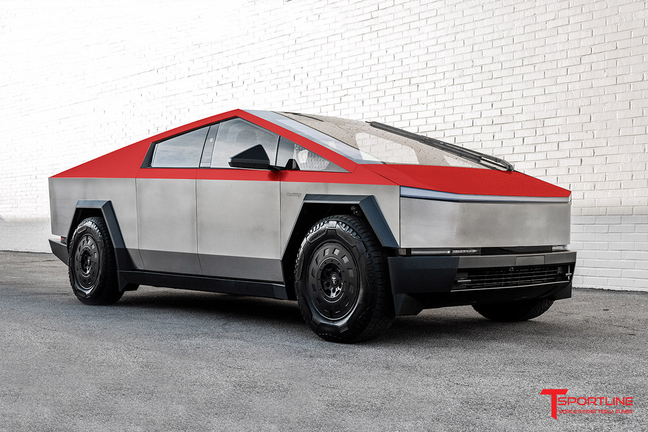 Tesla Cybertruck Two-Tone Upper Blackout PPF Wrap Kit - T