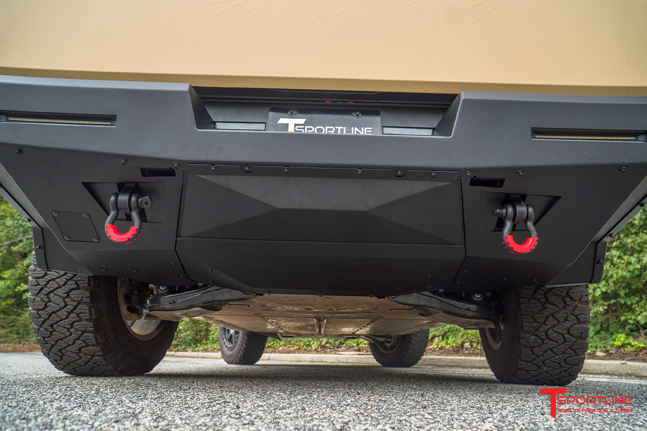Tesla Cybertruck CTX Extreme Duty Steel Rear Bumper with Tow Hooks & LED Lighting Options