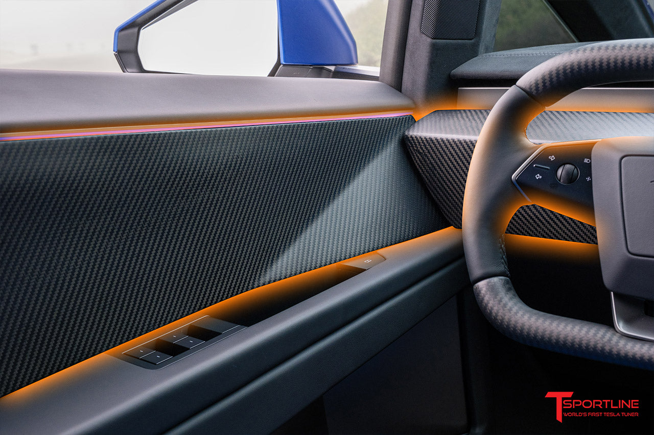 Tesla Cybertruck Carbon Fiber 5-Piece Interior Decor