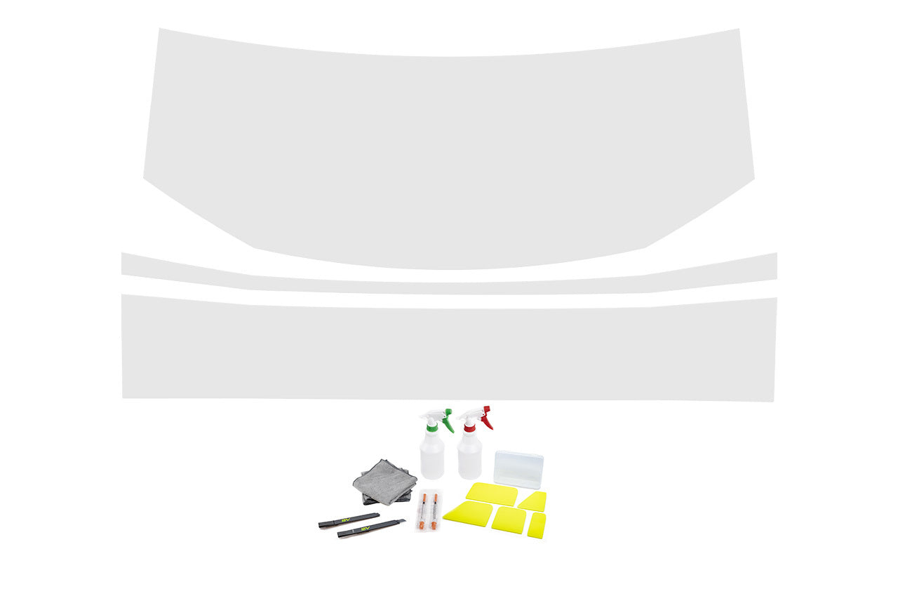 Tesla Cybertruck Frunk Hood & DRL Lightbar / Headlight DIY PPF Kit - Self Healing Stainless Steel Protection Film