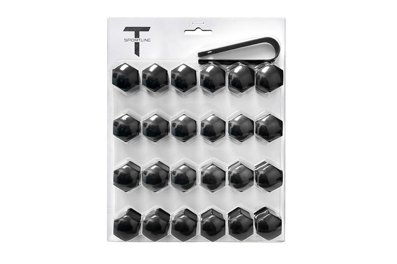 Tesla Cybertruck Wheel Lug Nut Cover Set in Black T Sportline Tesla Model S, 3, X & Y