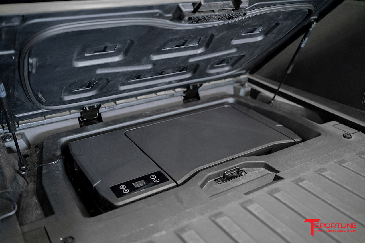 Tesla Cybertruck Bed Lower Trunk Vault Refrigerator / Freezer Cooler (Plug & Play Electric Powered)