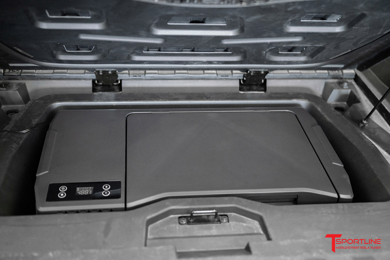Tesla Cybertruck Bed Lower Trunk Vault Refrigerator / Freezer Cooler (Plug & Play Electric Powered)