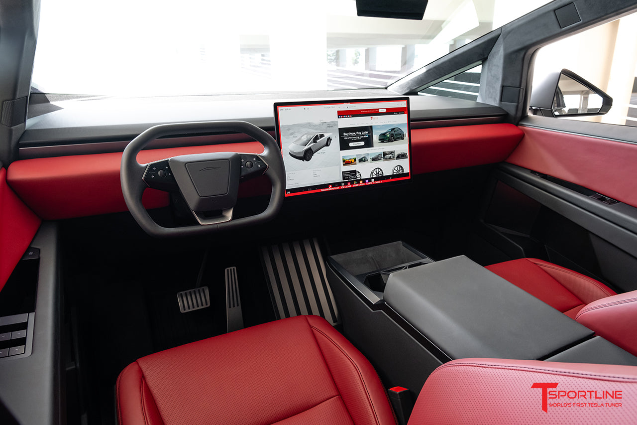 Tesla Cybertruck Custom Interior Program Phase 2: Reupholstered Door Inserts and Lower Dash