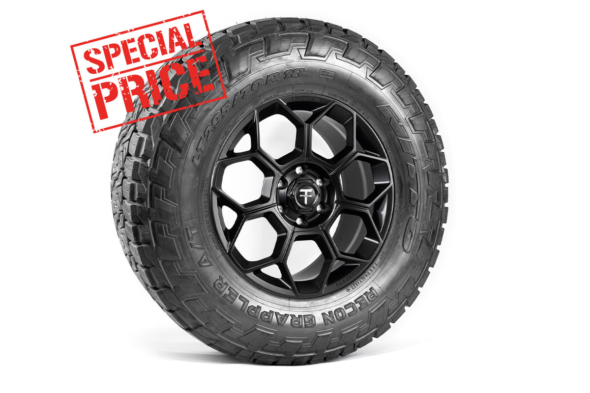 Tesla Cybertruck CT7 18&quot; Fully Forged Lightweight Tesla Wheel and Tire Package (Set of 4) Open Box Special!