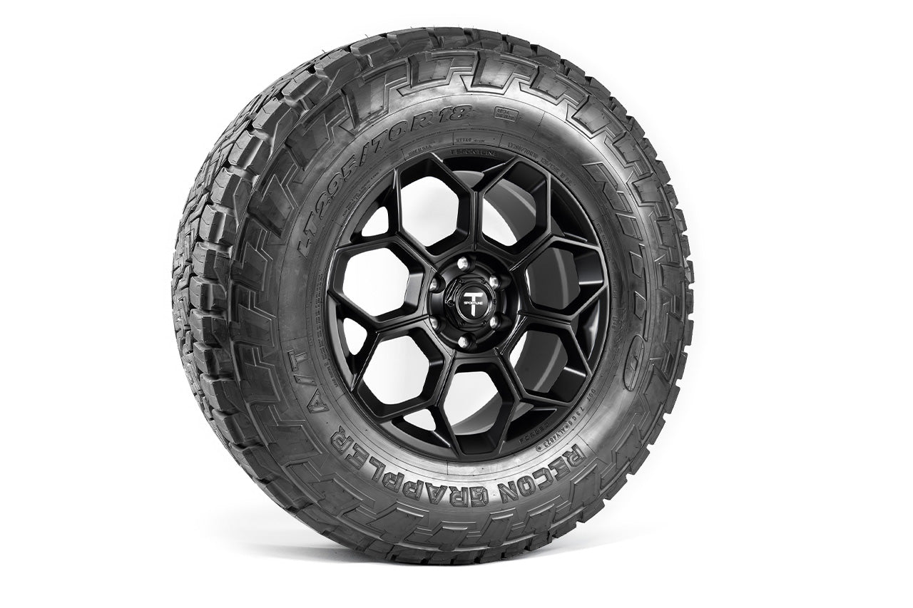 CT7 18" Tesla Cybertruck Fully Forged Lightweight Tesla Wheel and Tire Package (Set of 4)