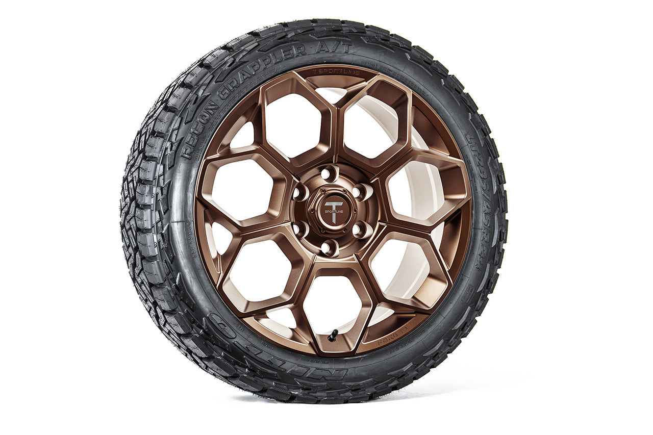 Super Saver! Tesla Cybertruck CT7 24" Fully Forged Lightweight Tesla Wheel and Tire Package (Set of 4)