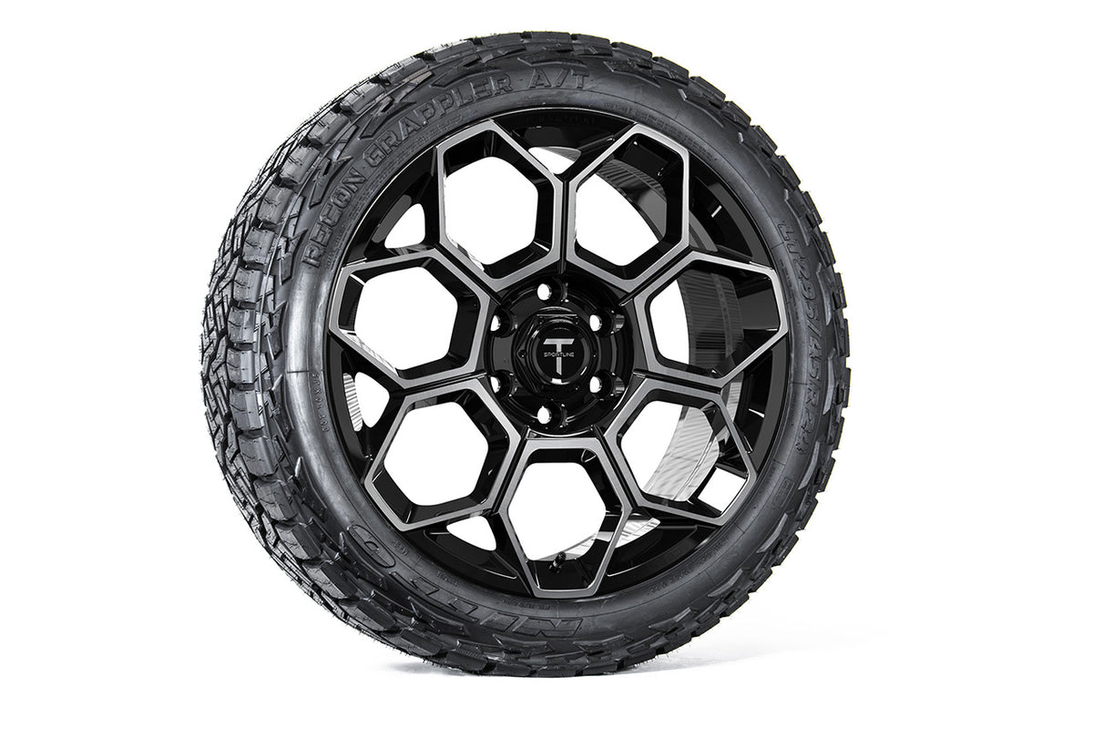 CT7 24&quot; Tesla Cybertruck Fully Forged Lightweight Tesla Wheel and Tire Package (Set of 4)