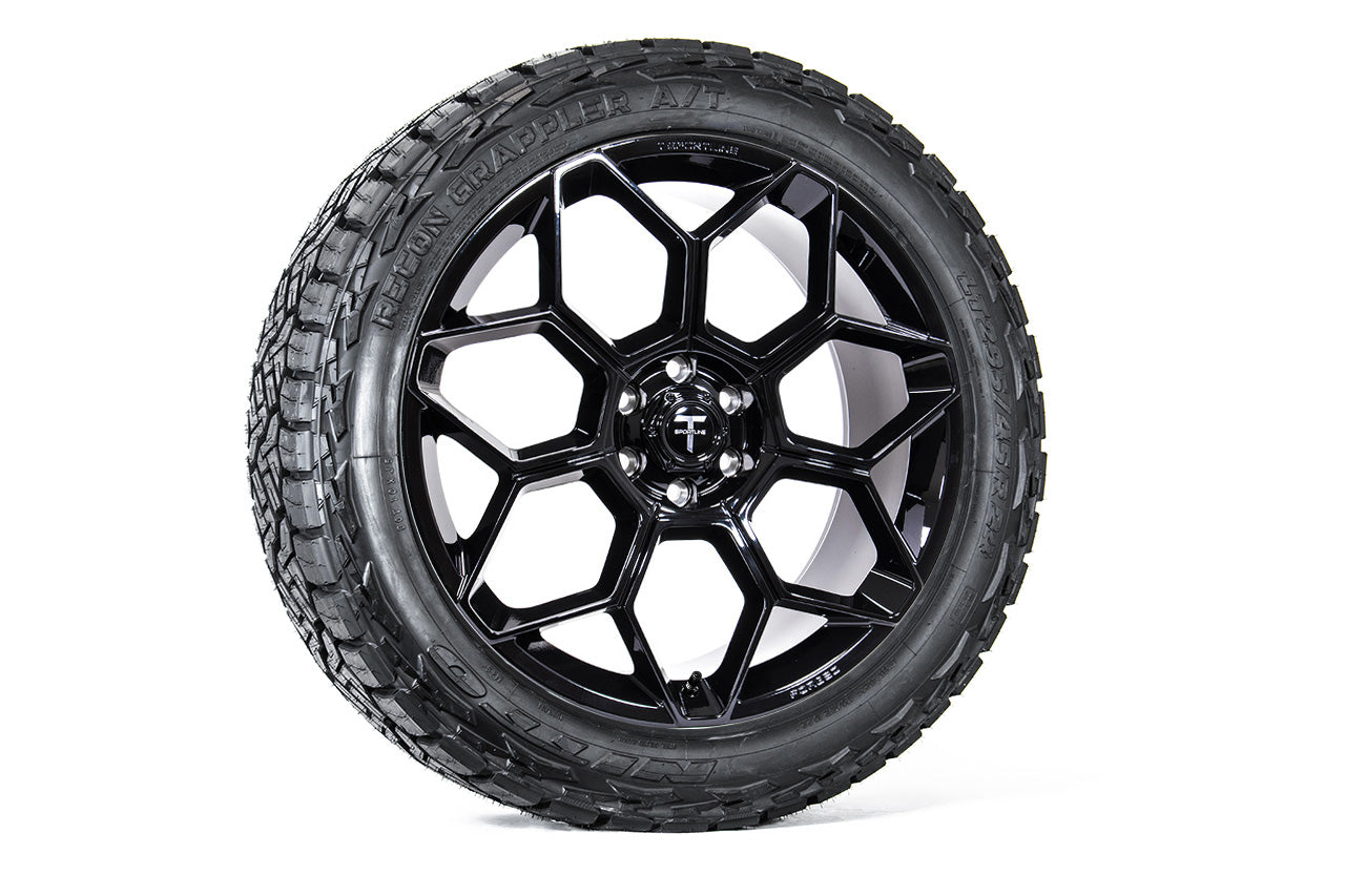 Super Saver! Tesla Cybertruck CT7 24" Fully Forged Lightweight Tesla Wheel and Tire Package (Set of 4)