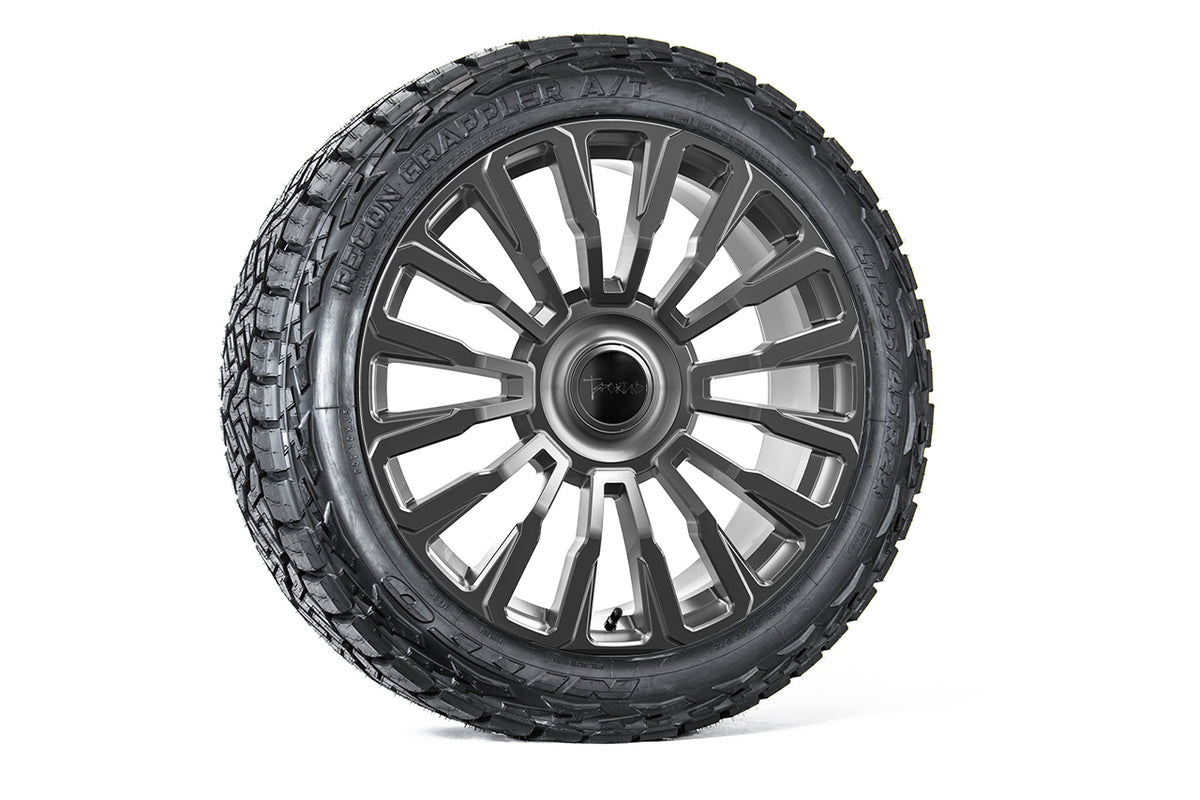 CT8 24&quot; Tesla Cybertruck Fully Forged Monoblock Tesla Wheel and Tire Package (Set of 4)