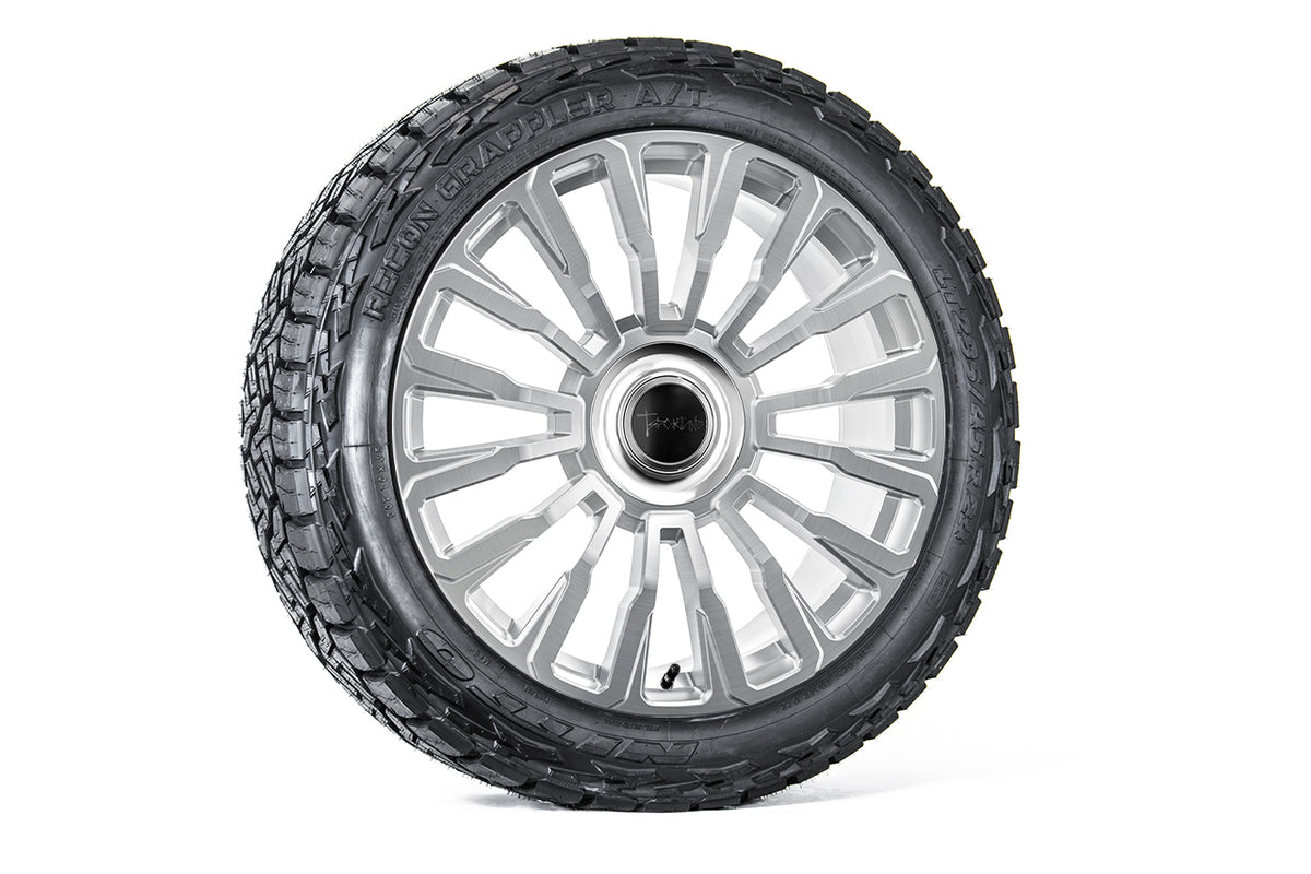 CT8 24&quot; Tesla Cybertruck Fully Forged Monoblock Tesla Wheel and Tire Package (Set of 4)