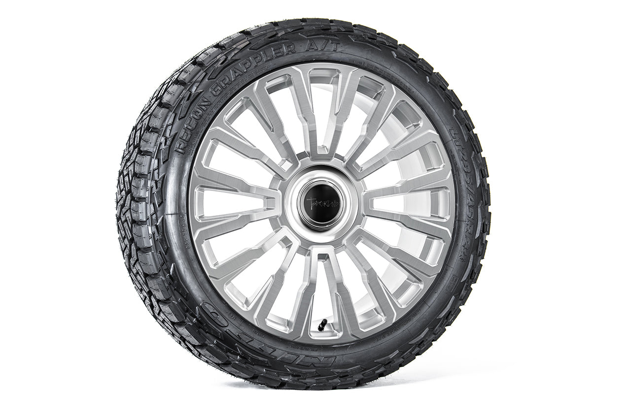 CT8 24" Tesla Cybertruck Fully Forged Monoblock Tesla Wheel and Tire Package (Set of 4)