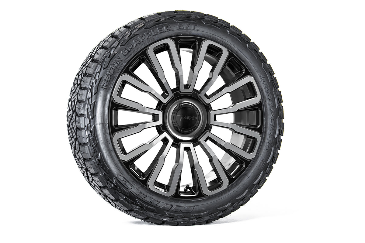 CT8 24&quot; Tesla Cybertruck Fully Forged Monoblock Tesla Wheel and Tire Package (Set of 4)