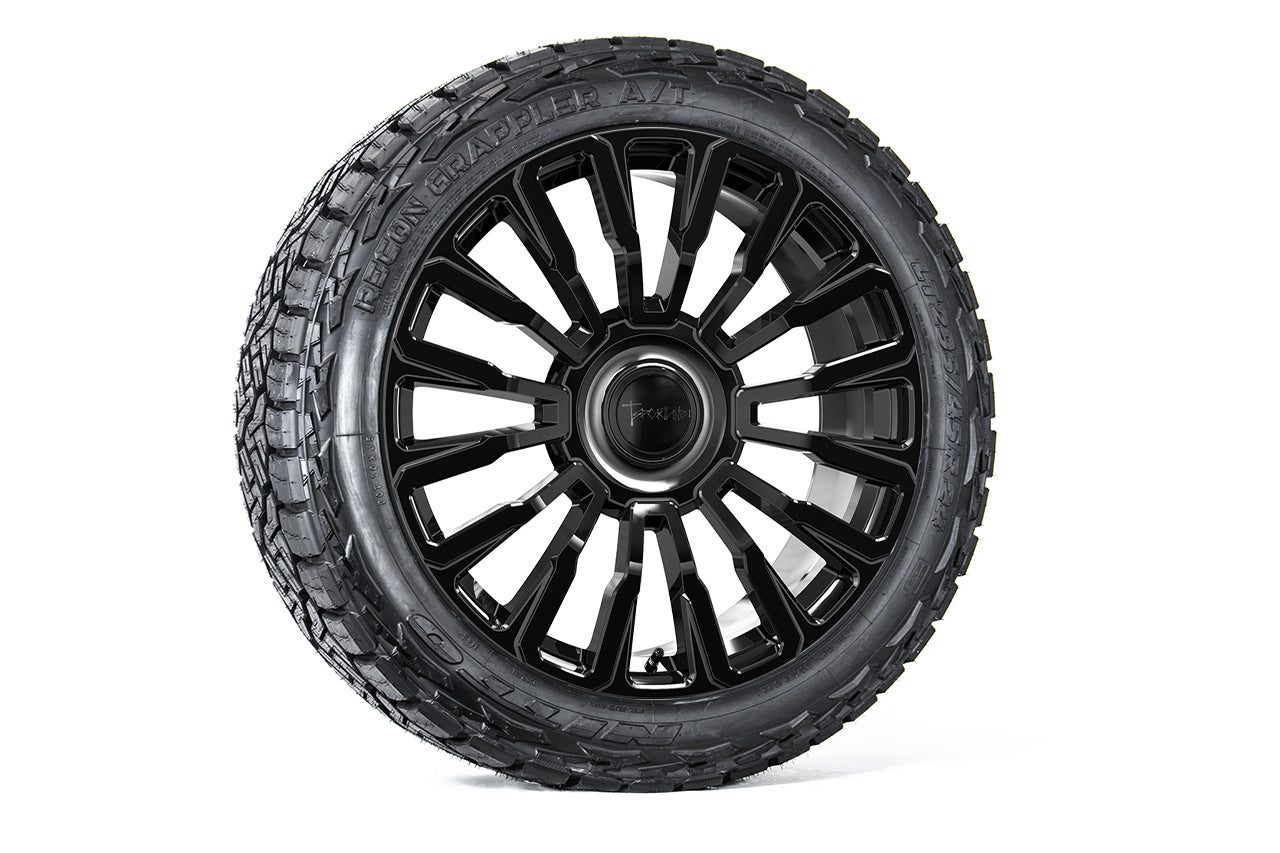 Tesla Cybertruck CT8 24" Fully Forged Monoblock Tesla Wheel and Tire Package (Set of 4) Overstock Blowout Special!