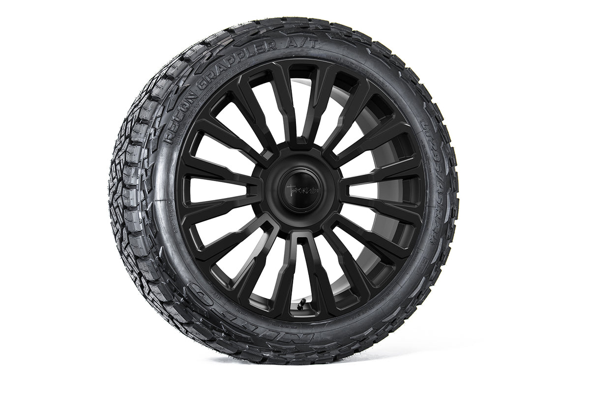 CT8 24&quot; Tesla Cybertruck Fully Forged Monoblock Tesla Wheel and Tire Package (Set of 4)