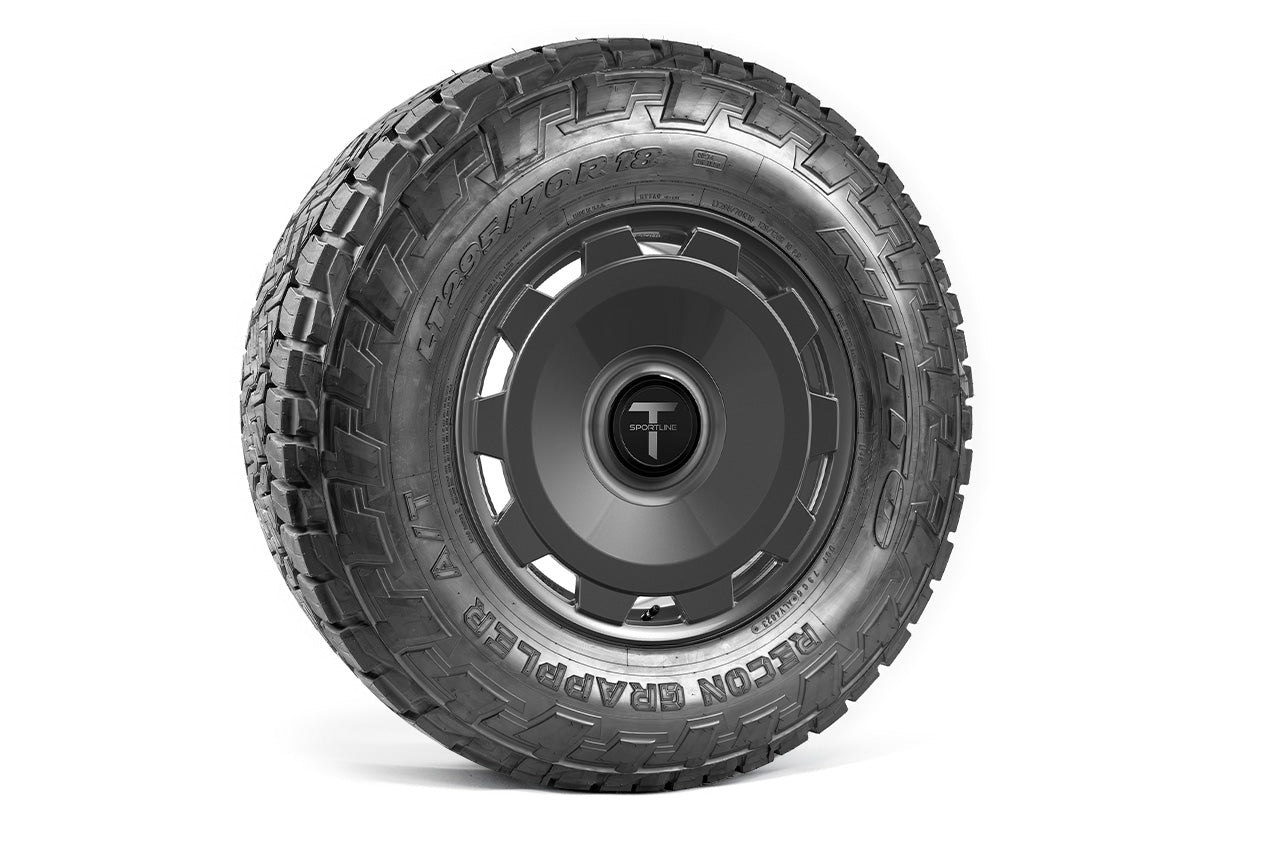 CTM 18" Tesla Cybertruck Fully Forged Monoblock Tesla Wheel and Tire Package (Set of 4)