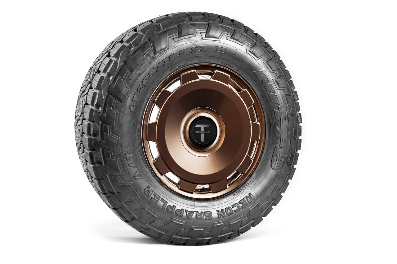 CTM 18" Tesla Cybertruck Fully Forged Monoblock Tesla Wheel and Tire Package (Set of 4)