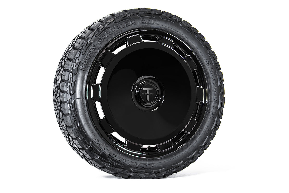 CTM 24&quot; Tesla Cybertruck Fully Forged Monoblock Tesla Wheel and Tire Package (Set of 4)