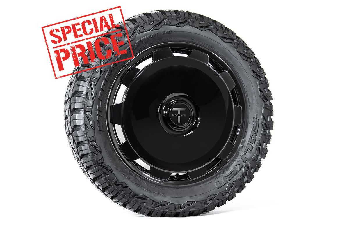 Tesla Cybertruck CTM 22&quot; Fully Forged Monoblock Tesla Wheel and Tire Package (Set of 4) Open Box Special!
