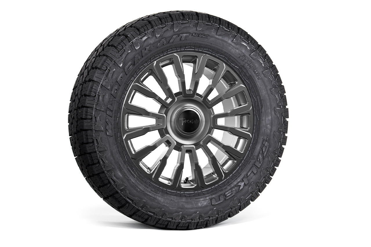 CT8 20" Tesla Cybertruck Fully Forged Monoblock Tesla Wheel and Tire Package (Set of 4)
