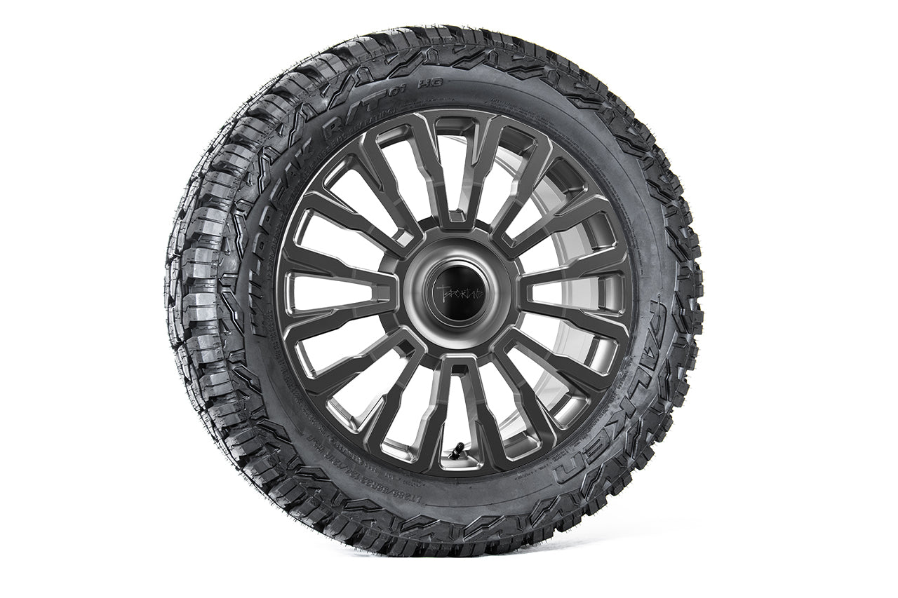 CT8 22" Tesla Cybertruck Fully Forged Lightweight Tesla Wheel and Tire Package (Set of 4)
